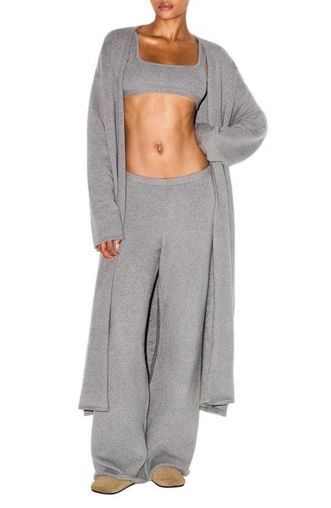 Textured Knit Long Cardigan