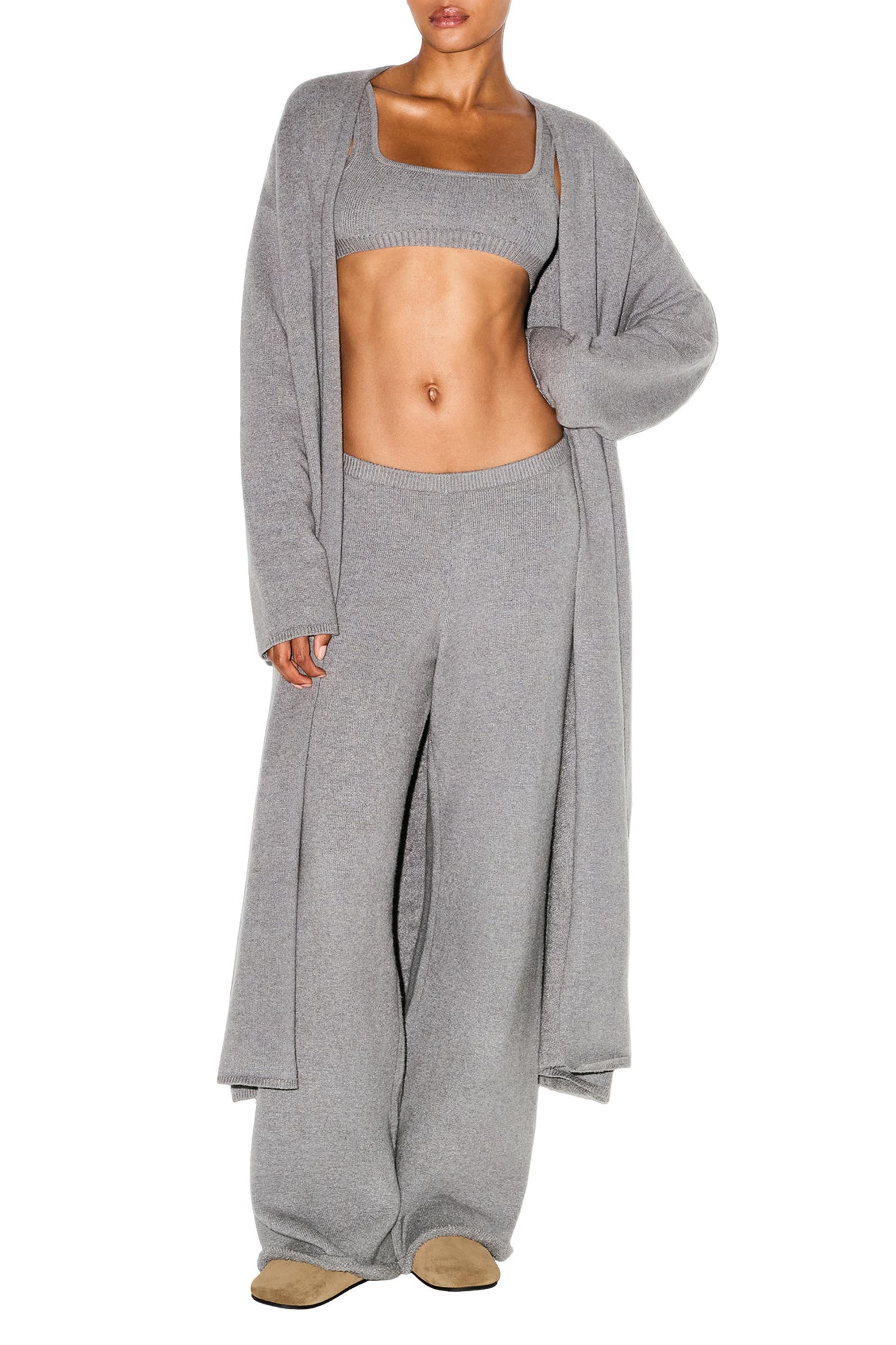Texture Knitting Book SKIMS Textured Knit Long Cardigan (Women) | Nordstrom