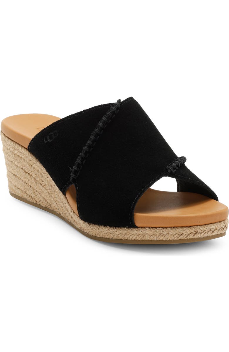 UGG<sup>®</sup> Taia Wedge Heel Sandal, Main, color, Black