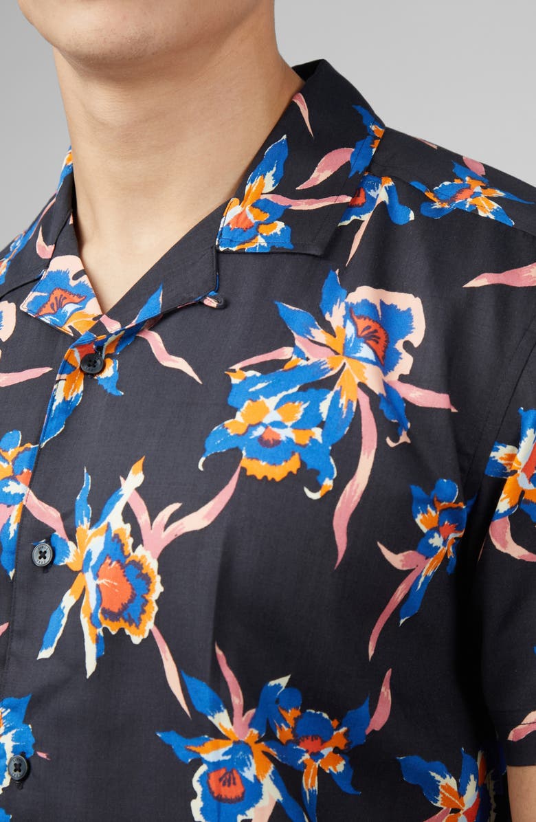 Ben Sherman Floral Camp Shirt, Alternate, color, 
