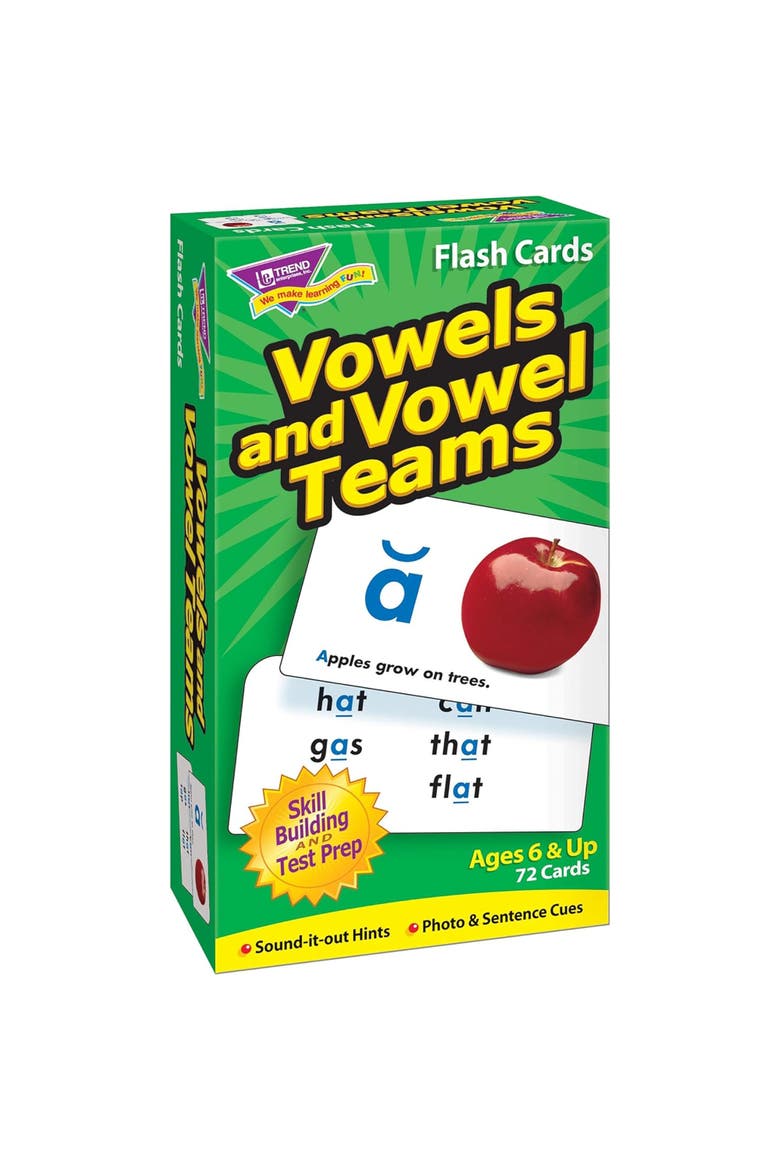Vowels and Vowel Teams Skill Drill Flash Cards, Main, color, Multicolored
