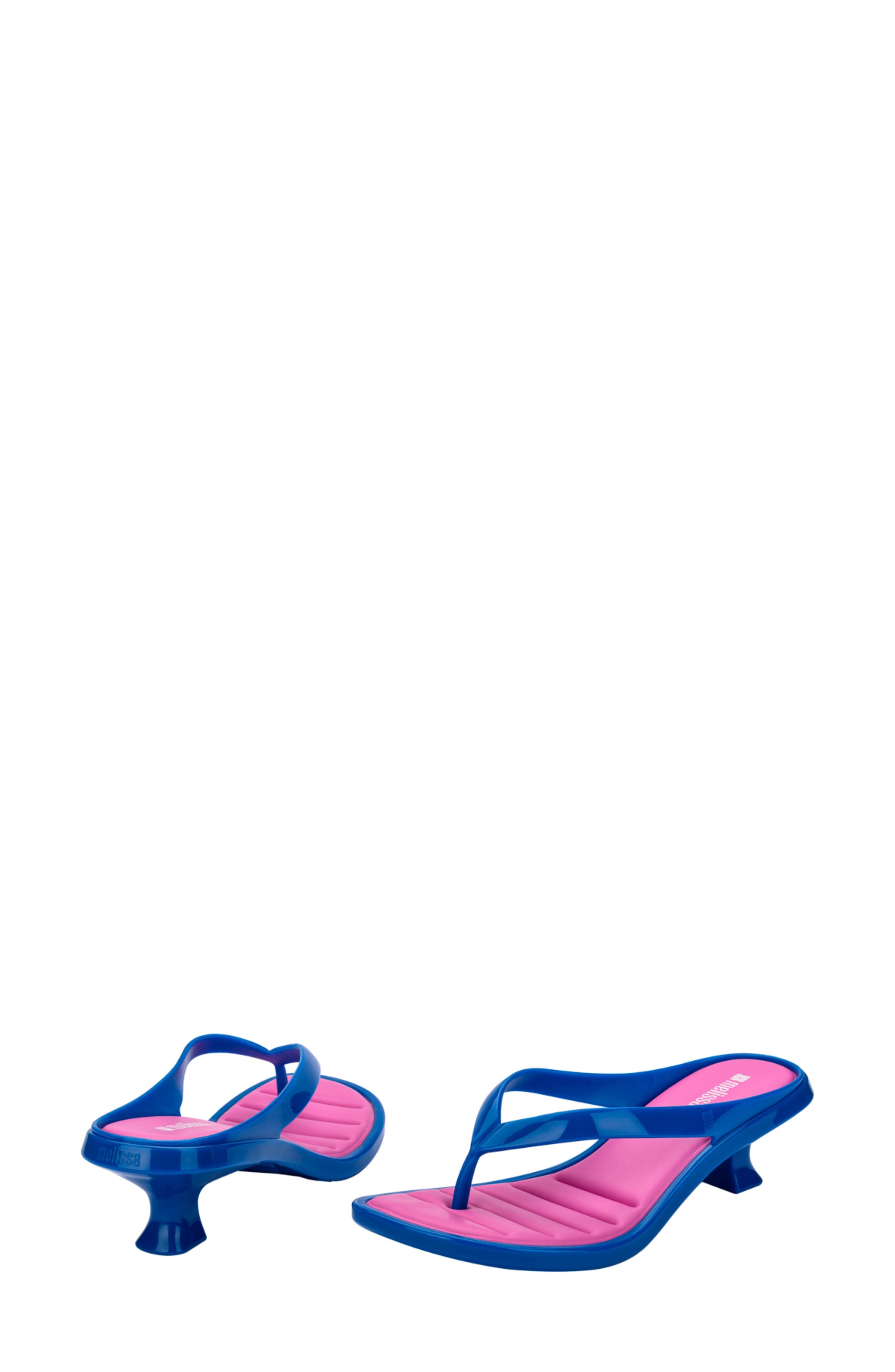 Kitten Heel Flip Flop, Alternate, color, BLUE/LILAC