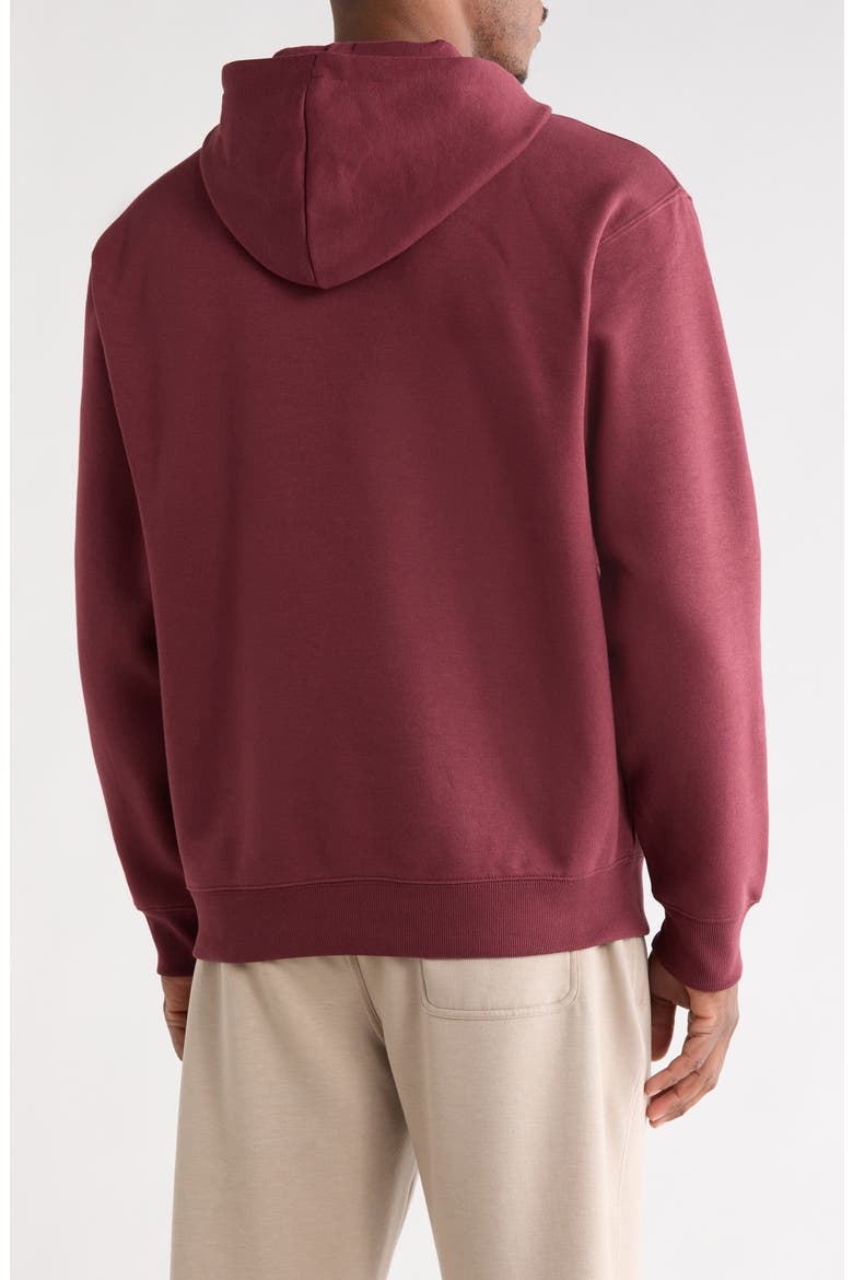 Relaxed Cotton Blend Fleece Hoodie, Alternate, color, BURGUNDY