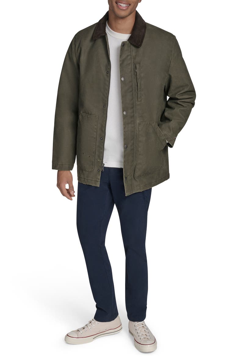 Barn Jacket with Corduroy Collar, Alternate, color, FOREST NIGHT