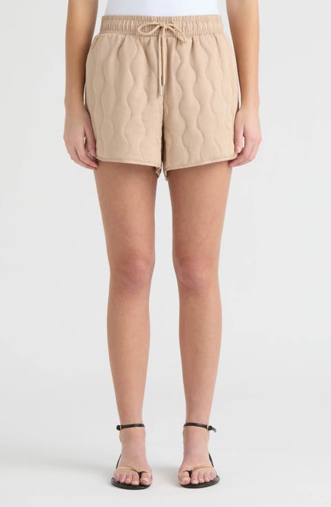 Quilted Drawstring Shorts