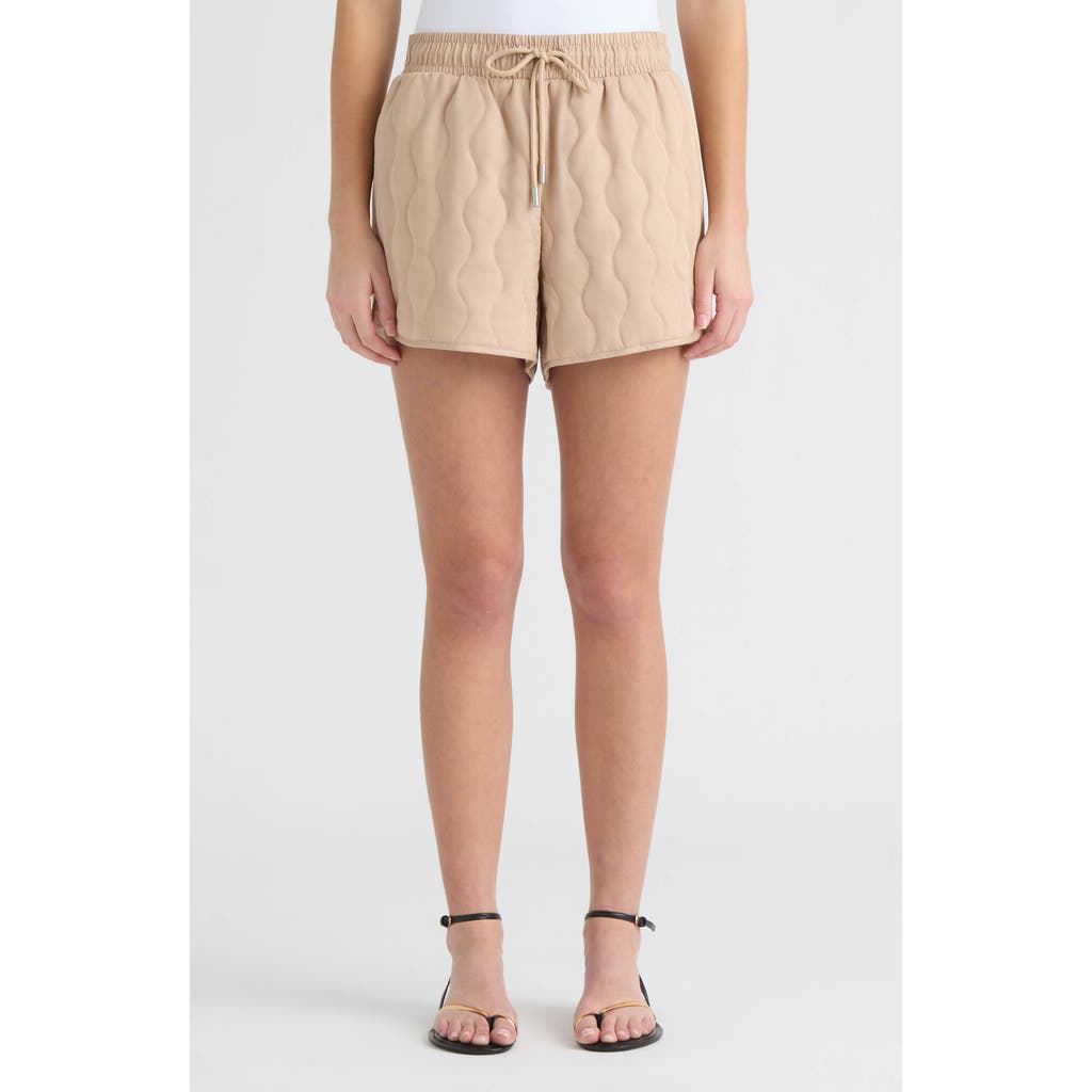 Hunter Quilted Drawstring Shorts In Brown