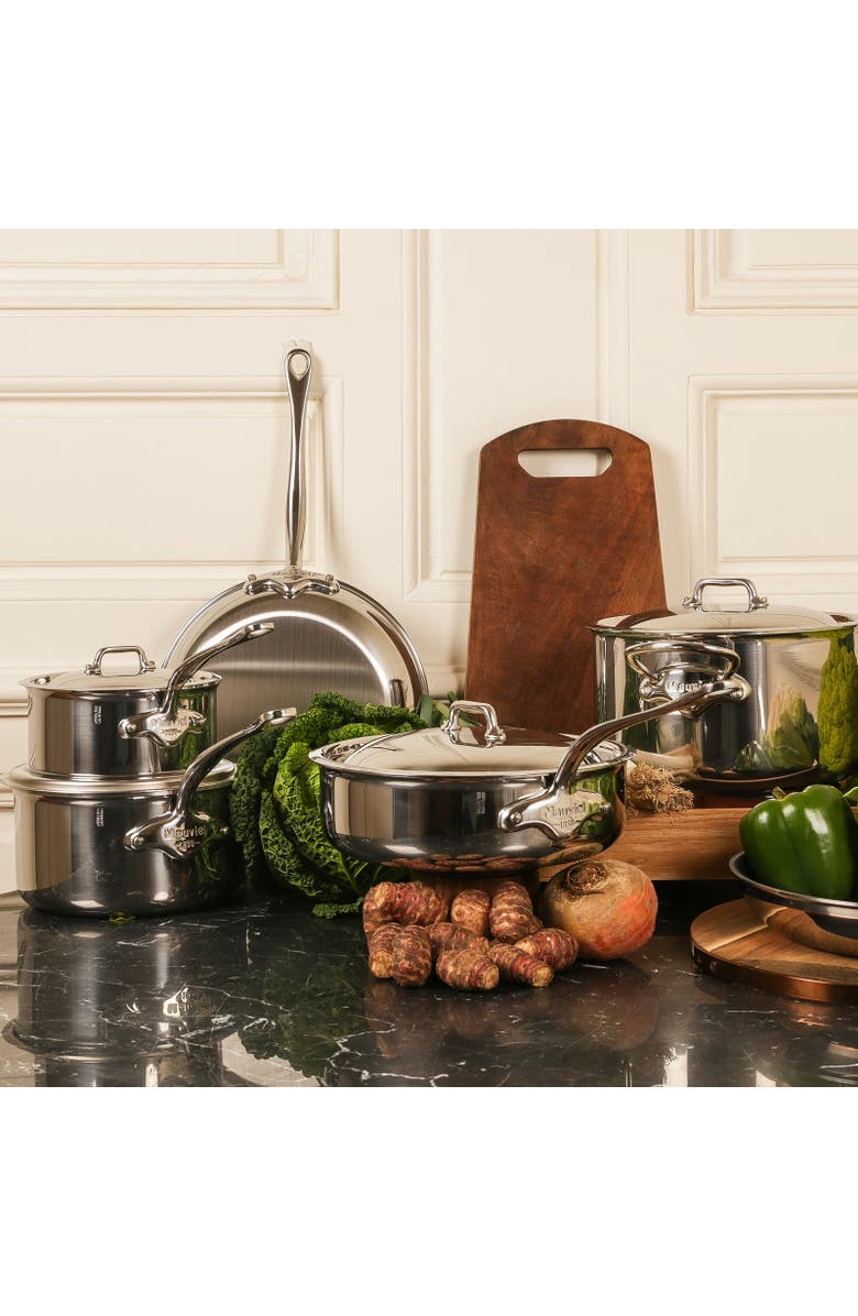 Mauviel M'Cook 5-Ply Polished Stainless Steel Roasting Pan With Rack, And Cast Stainless Steel Handles, Alternate, color, Silver