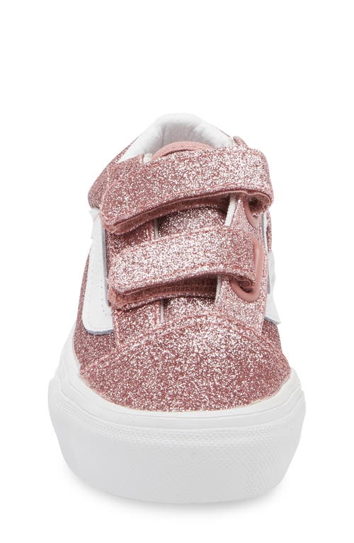 Vans Kids' Old Skool V Sneaker In Glitter Rose Gold