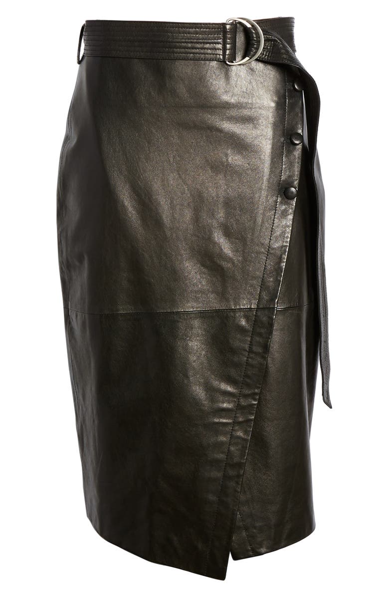 Rebecca Minkoff Julianna Asymmetrical Leather Skirt, Alternate, color,