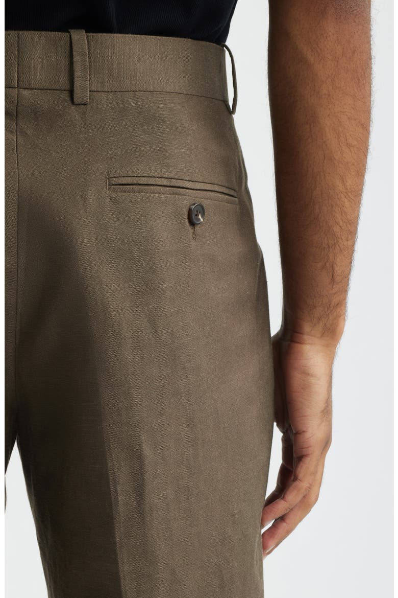Linen Blend Pants, Alternate, color, BROWN ACORN
