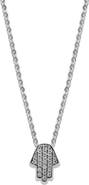 SAMUEL B. White Topaz Hamsa Pendant Necklace