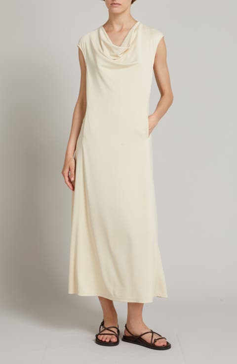 Vetusta Cowl Neck Jersey A-Line Midi Dress