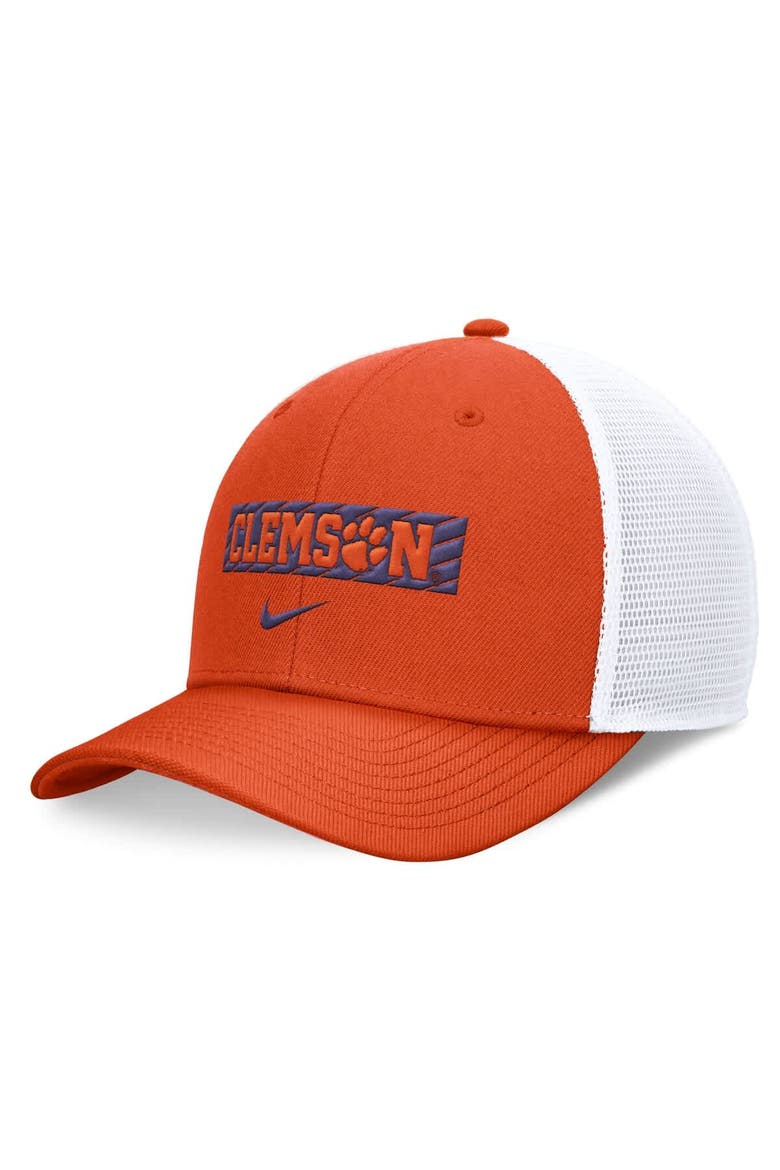 Men's Nike Orange/White Clemson Tigers 2024 Sideline Trucker Adjustable Hat, Main, color, Orange
