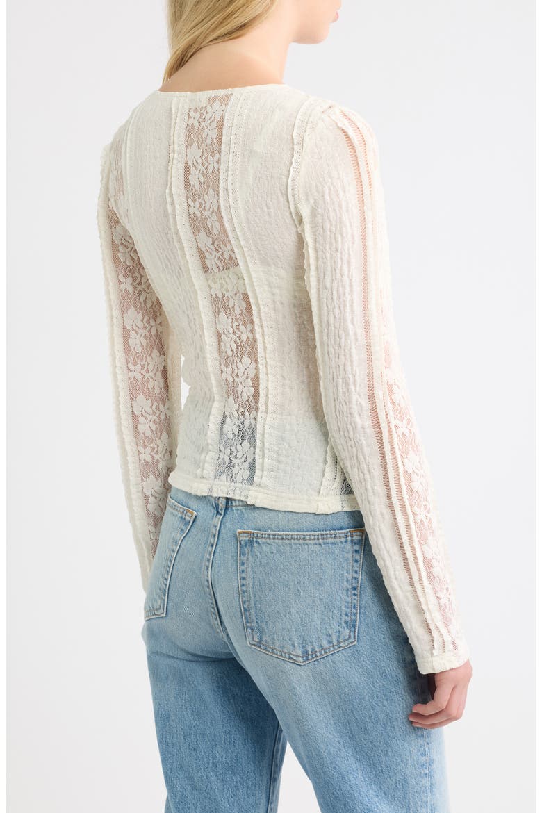 Lace Asymmetric Hem Top, Alternate, color, WHITE