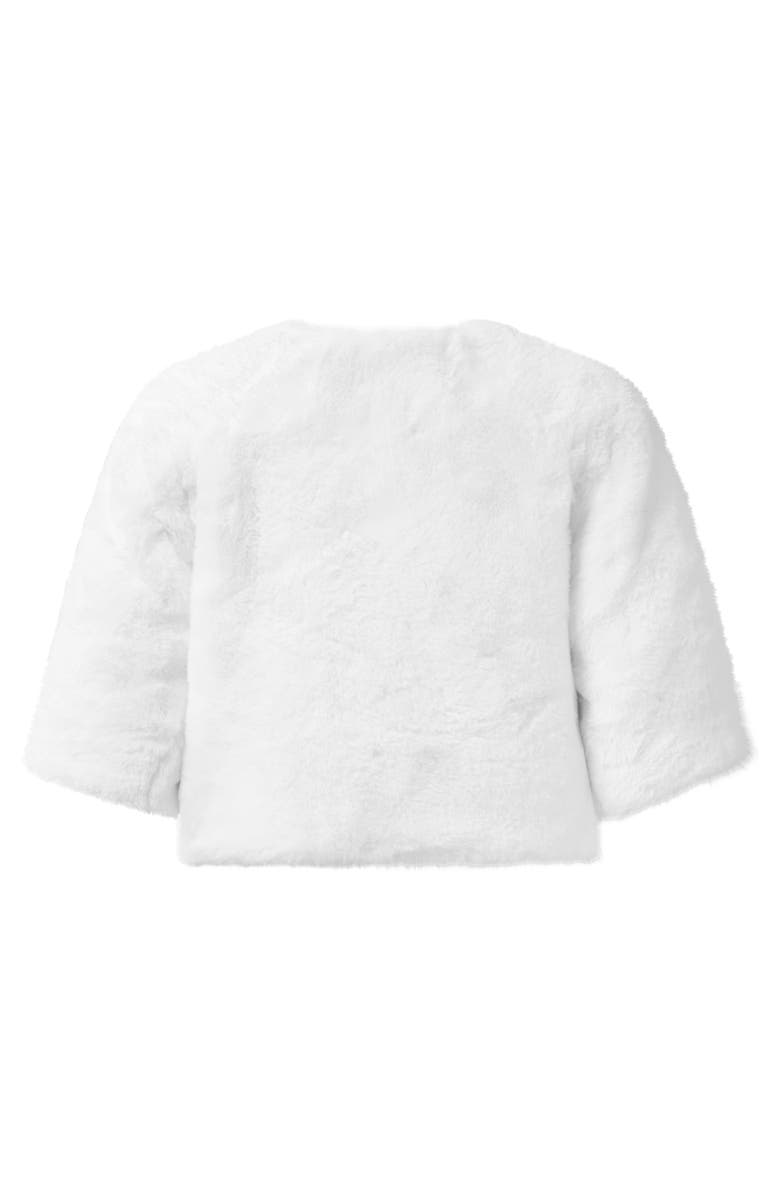 Rachel Riley Diamonte Faux Fur Jacket, Alternate, color, White