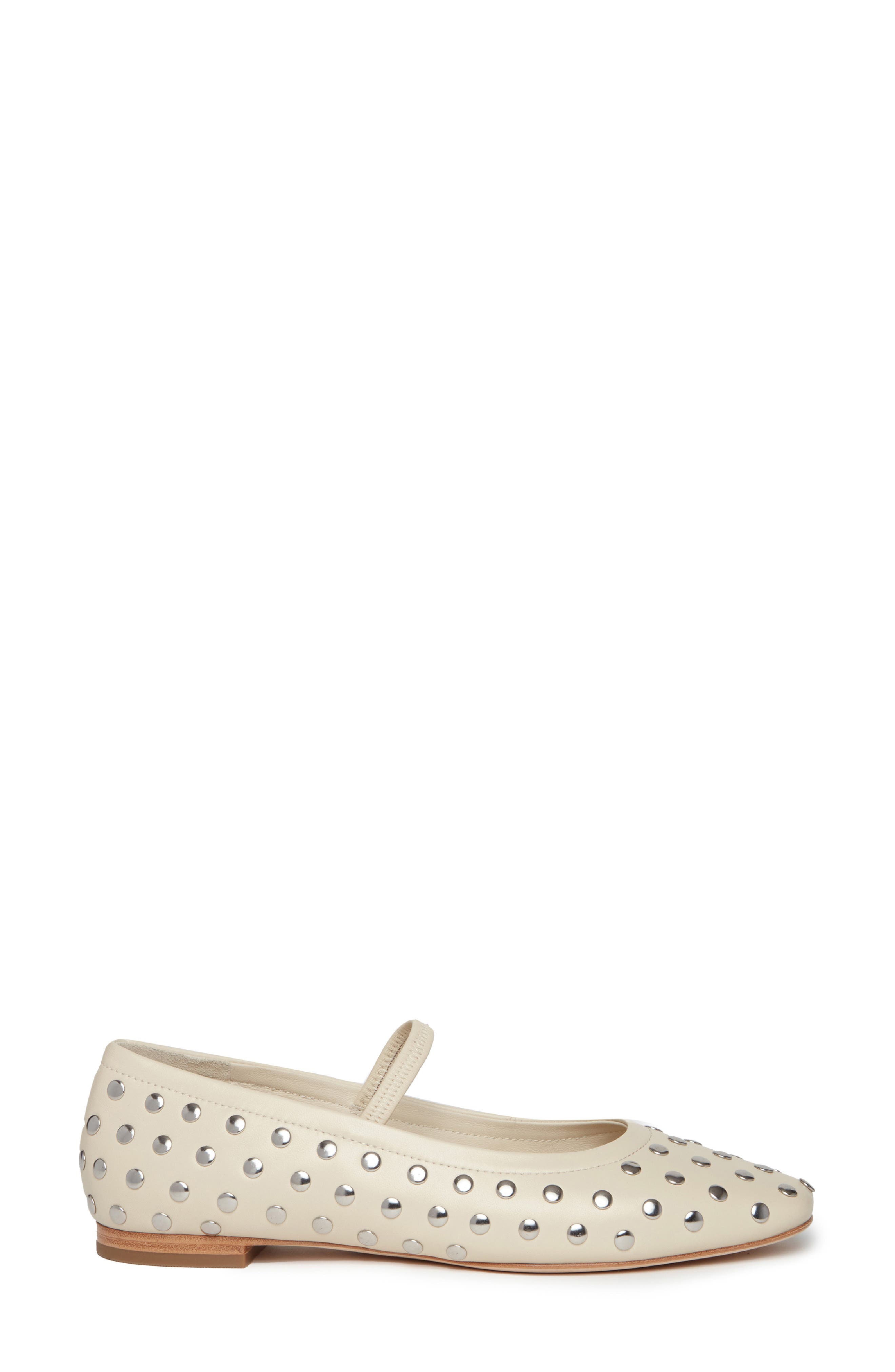 PAIGE Joya Stud Mary Jane Flat, Alternate, color, Bone