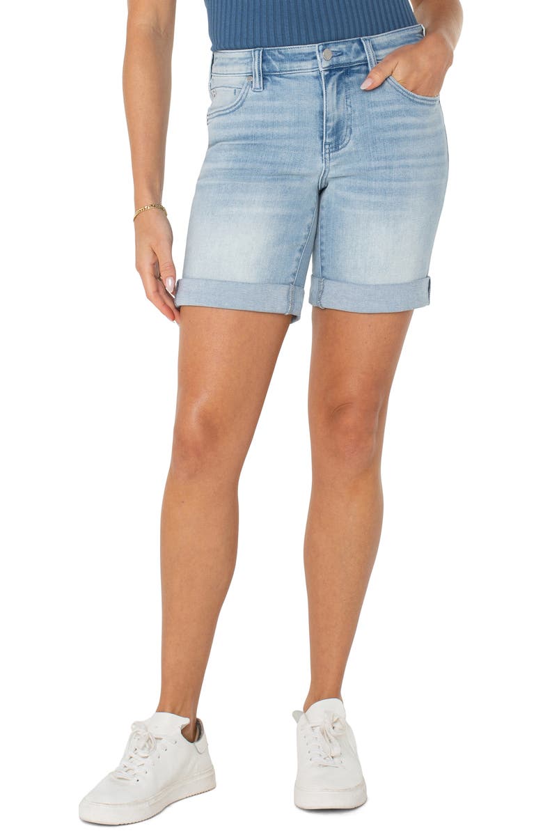 Liverpool Los Angeles Marley Cuffed Denim Girlfriend Shorts, Main, color, 