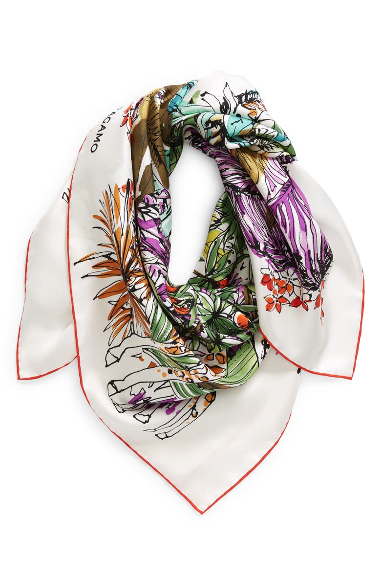 FERRAGAMO Jungle Print Square Silk Scarf, Alternate, color,