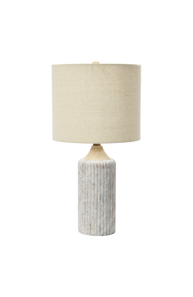 Storied Home 12" Round Cement Desk Lamp, Main, color, White