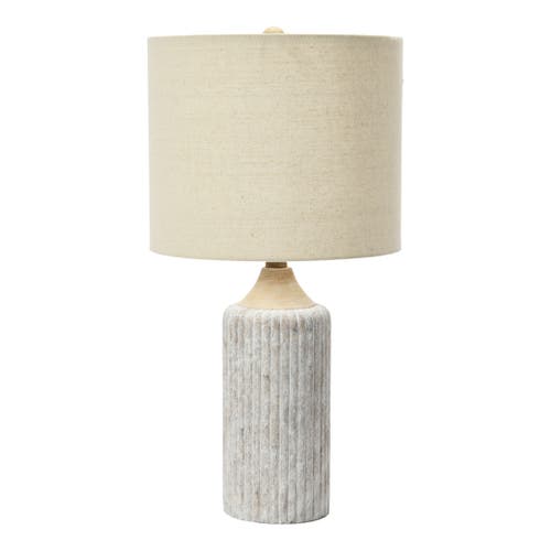Storied Home 12" Round Cement Desk Lamp In White