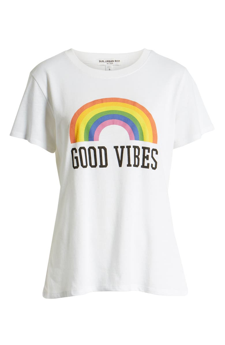 Sub_Urban Riot Good Vibes Rainbow Graphic Tee, Alternate, color,