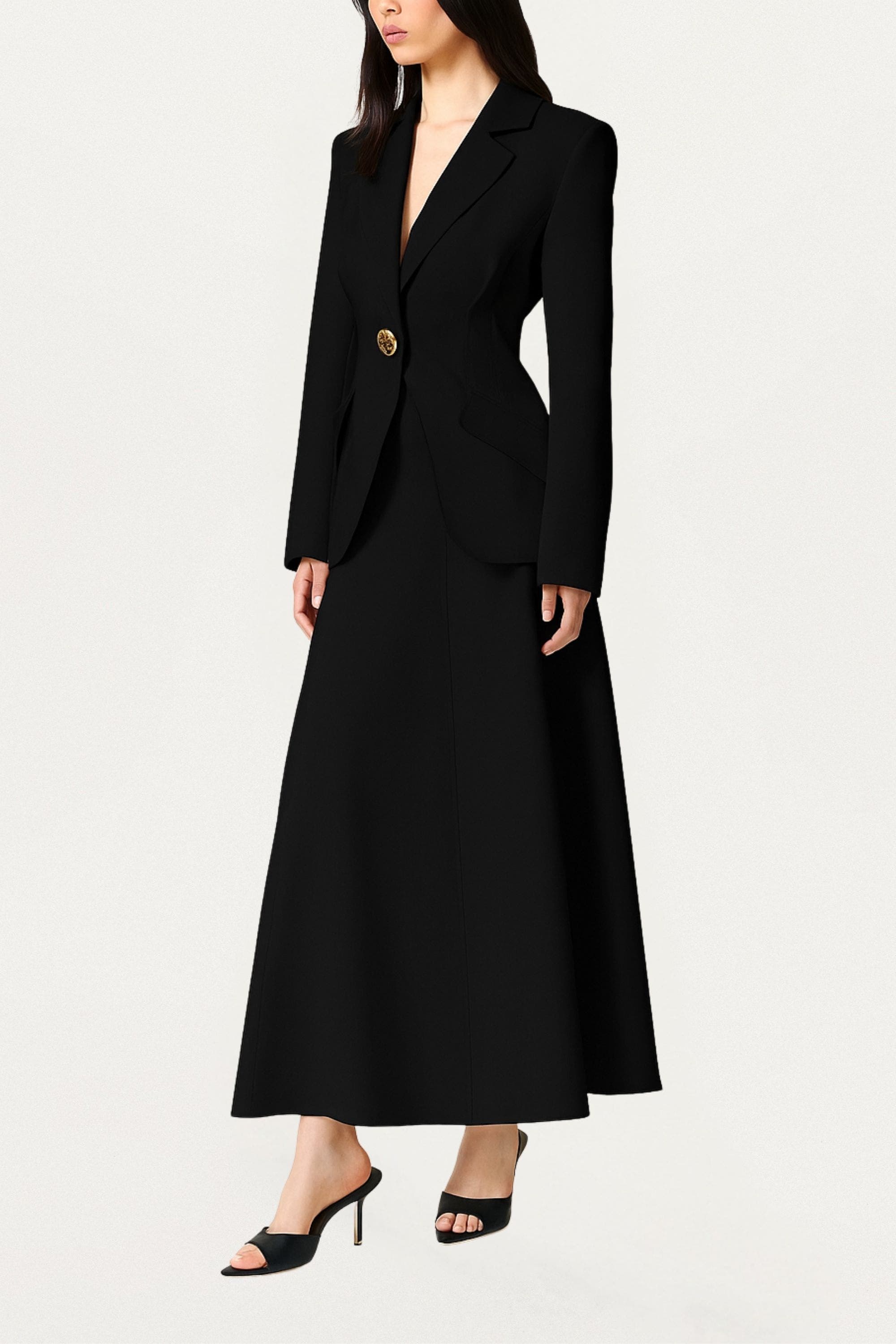 Gold Accent Padded Shoulder Jacket - image 2