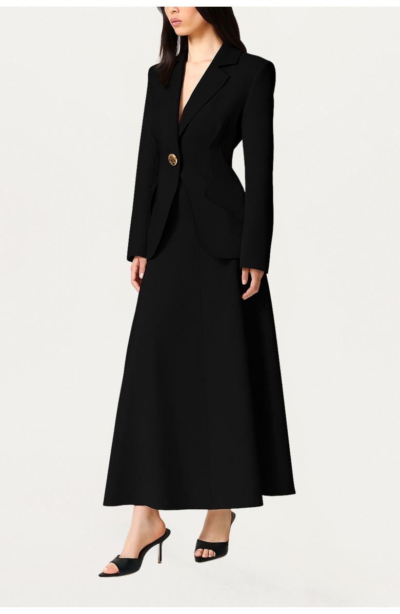 Nocturne Gold Accent Padded Shoulder Jacket, Alternate, color, Black