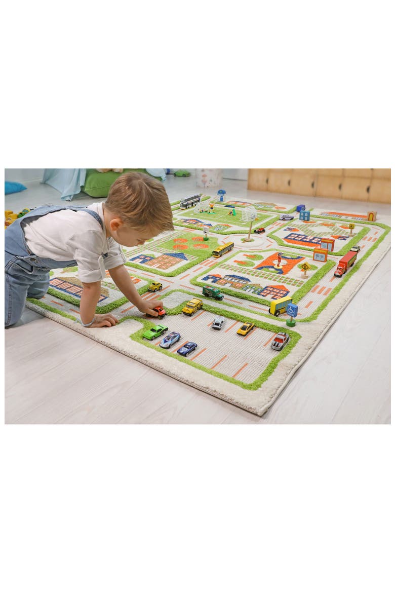 Traffic Play Rug, Alternate, color, GREEN