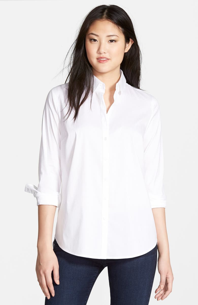 Halogen<sup>®</sup> Crisp Stretch Poplin Shirt, Main, color, 