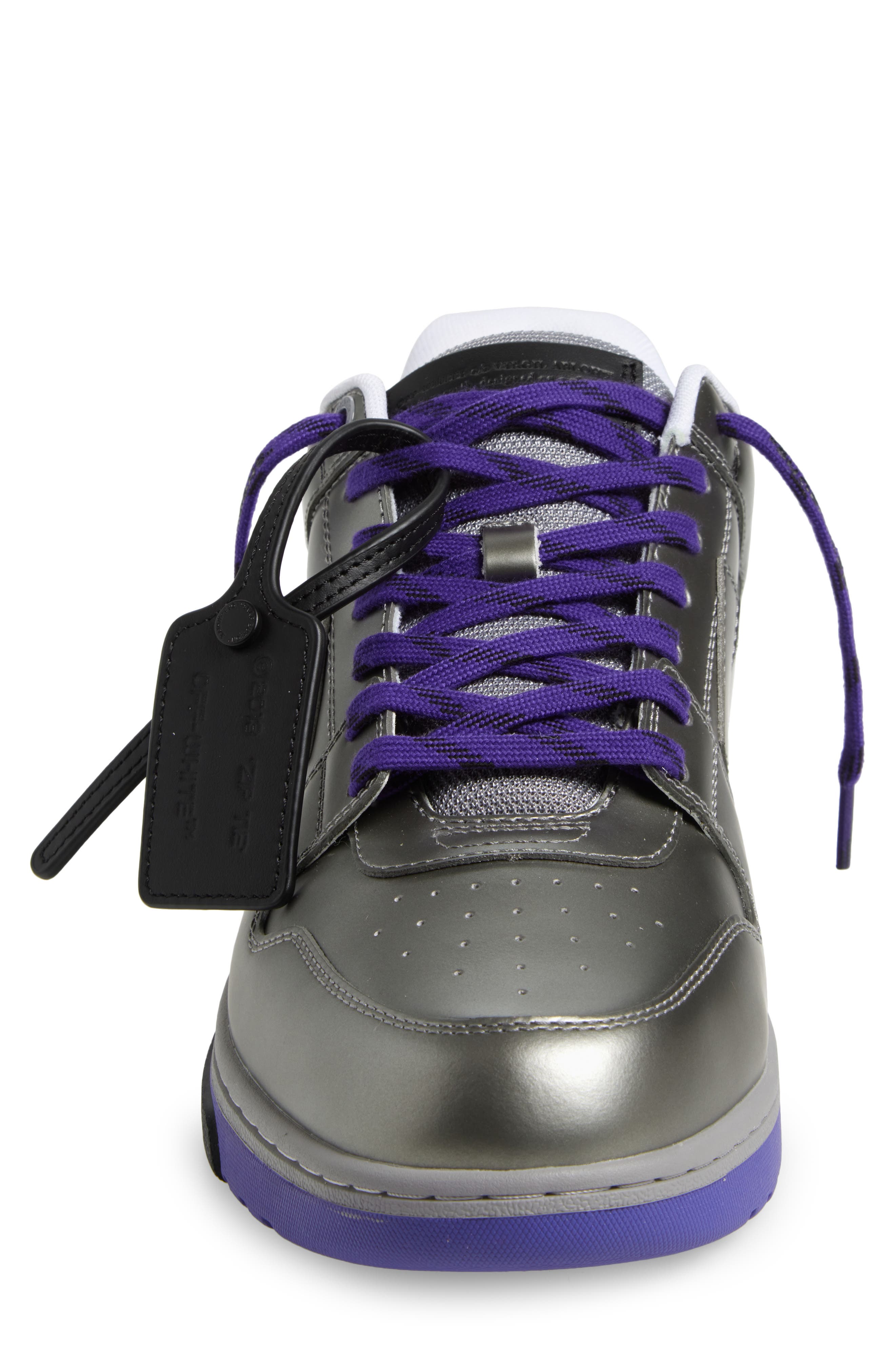 Off-White Out of Office Metallic Low Top Sneaker, Alternate, color, Medium Grey - Purple