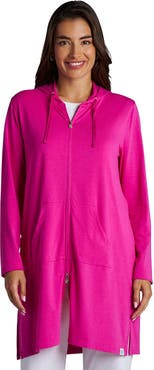 Coolibar Women's Cabana Long Zip-Up Hoodie, UPF 50+ Sun Protection