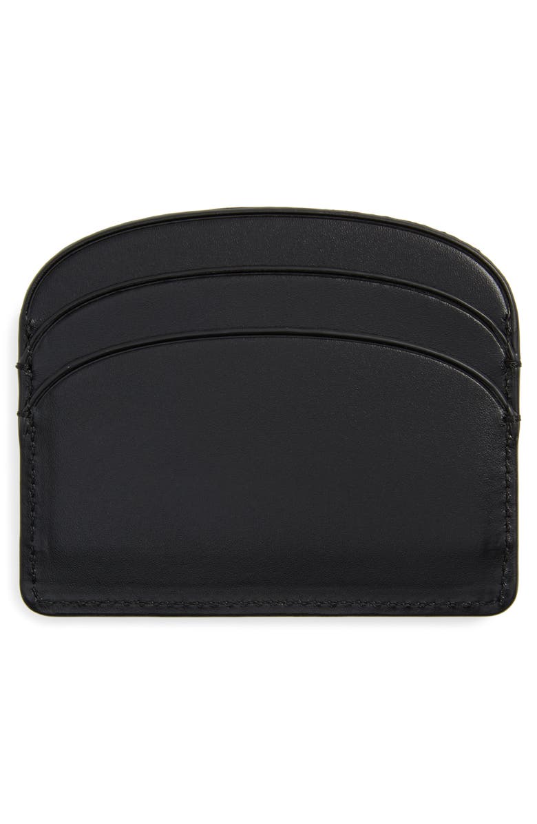 A.P.C. Porte Carte Demi Lune Leather Card Holder, Alternate, color, 