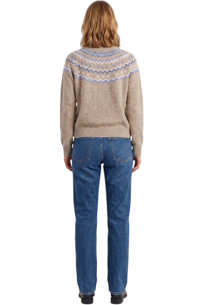 Wool Cashmere Star Yoke Sweater, Alternate, color, Warm Oatmeal