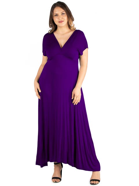 Empire Waist V-Neck Maxi Dress