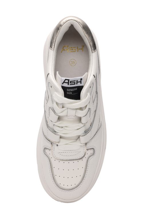 Ash Low Top Leather Match Sneakers Metallic Platform In White/white/platino
