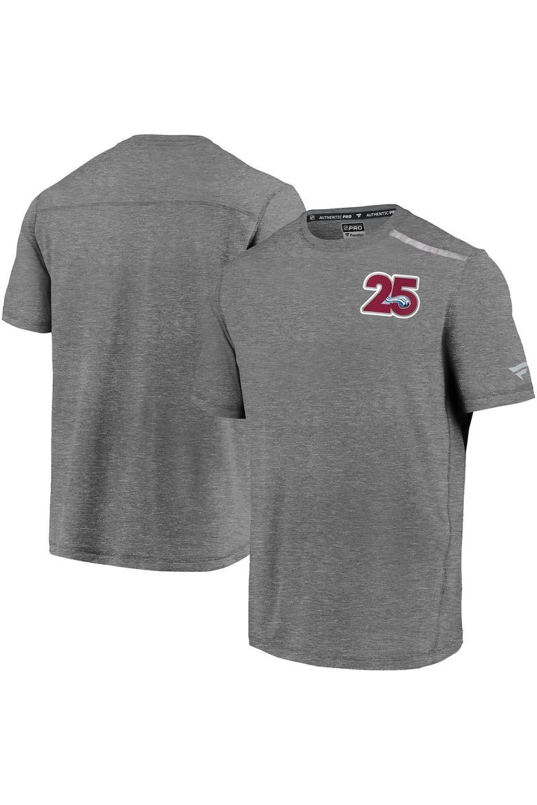 Men's Fanatics Branded Heathered Gray Colorado Avalanche 25th Season Logo T-Shirt, Main, color, Heather Gray