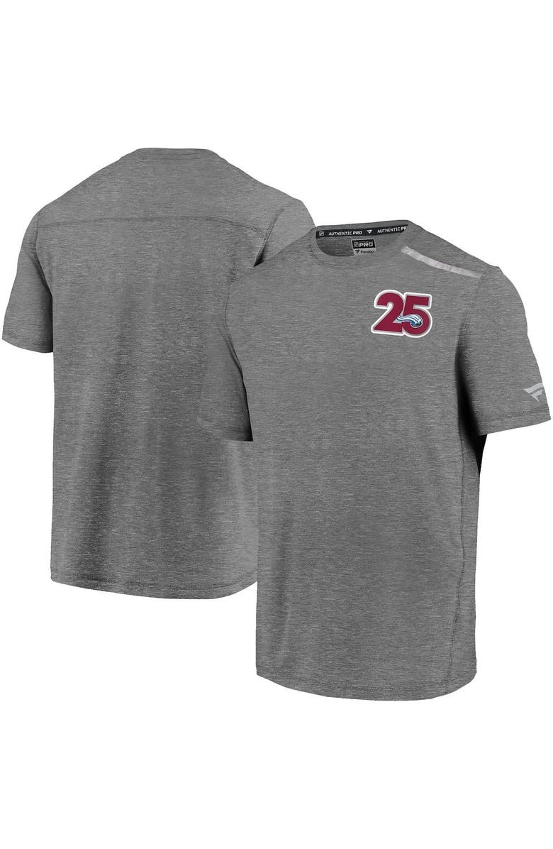 FANATICS Men's Fanatics Branded Heathered Gray Colorado Avalanche 25th Season Logo T-Shirt, Main, color,