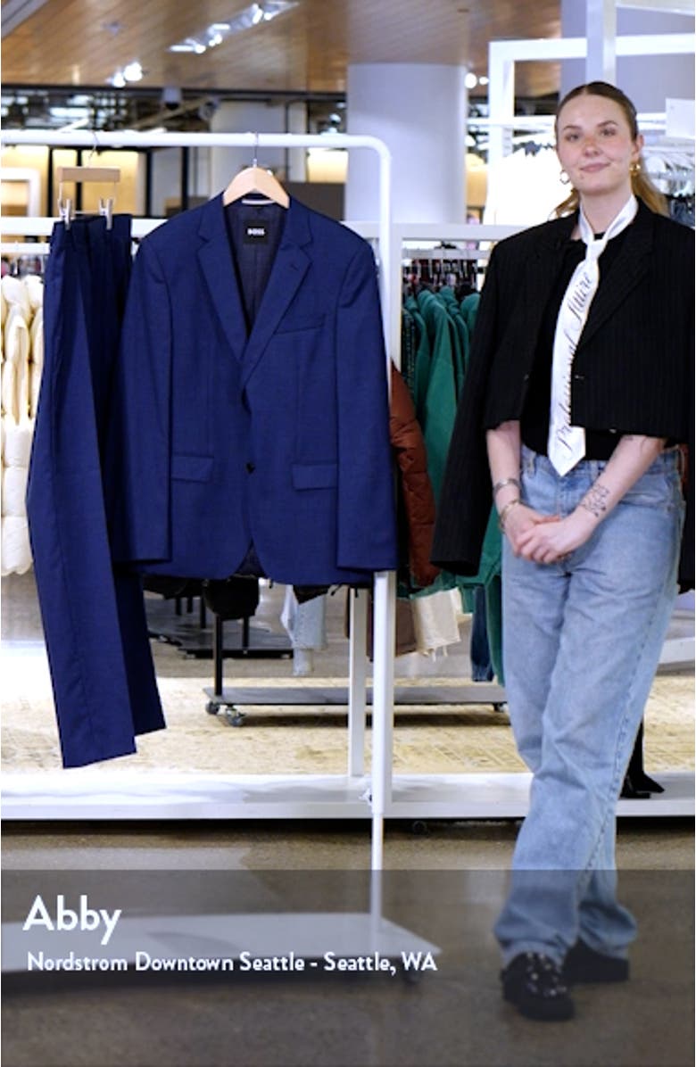 Huge Blue Plaid Stretch Wool Suit, sales video thumbnail