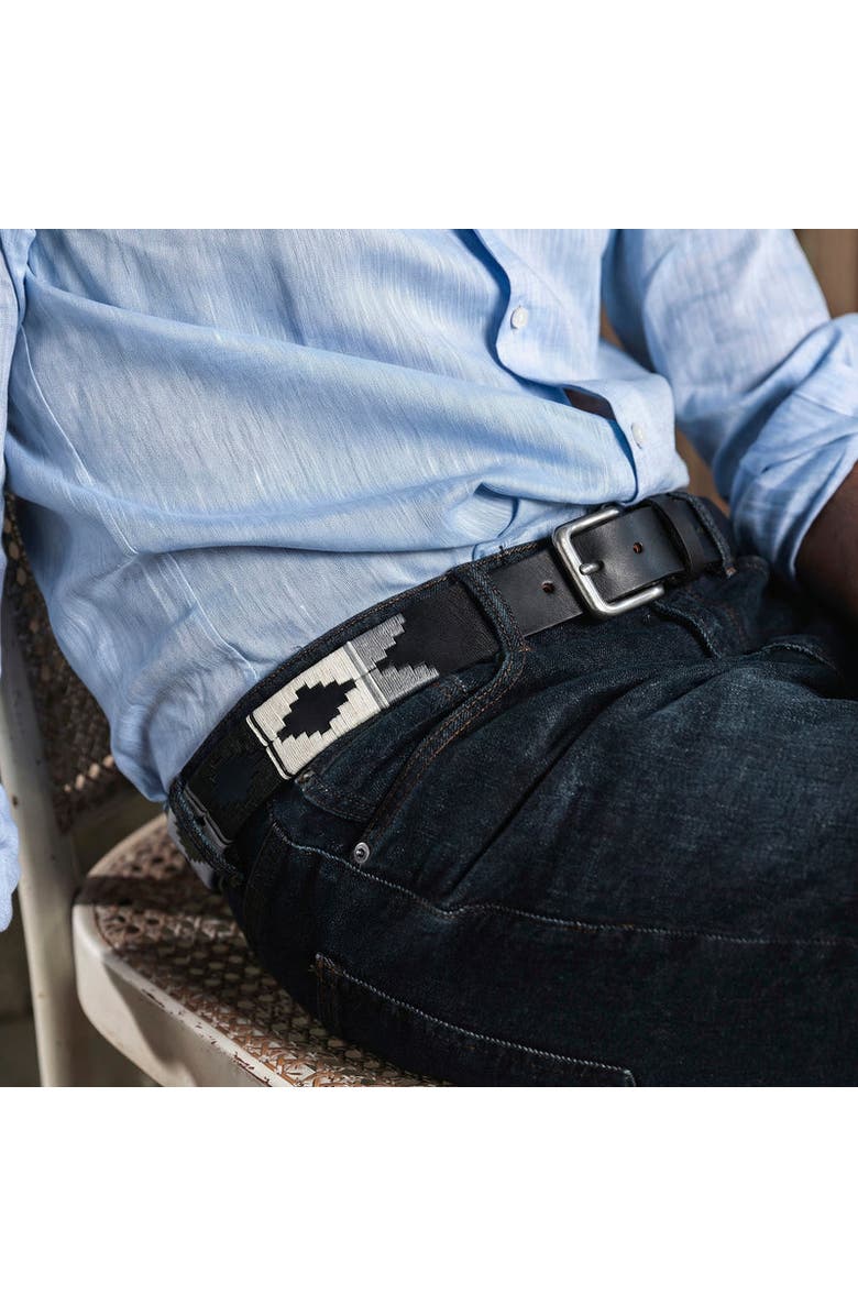 pampeano Nieve Belt, Alternate, color, Black/White/Light Grey/Black