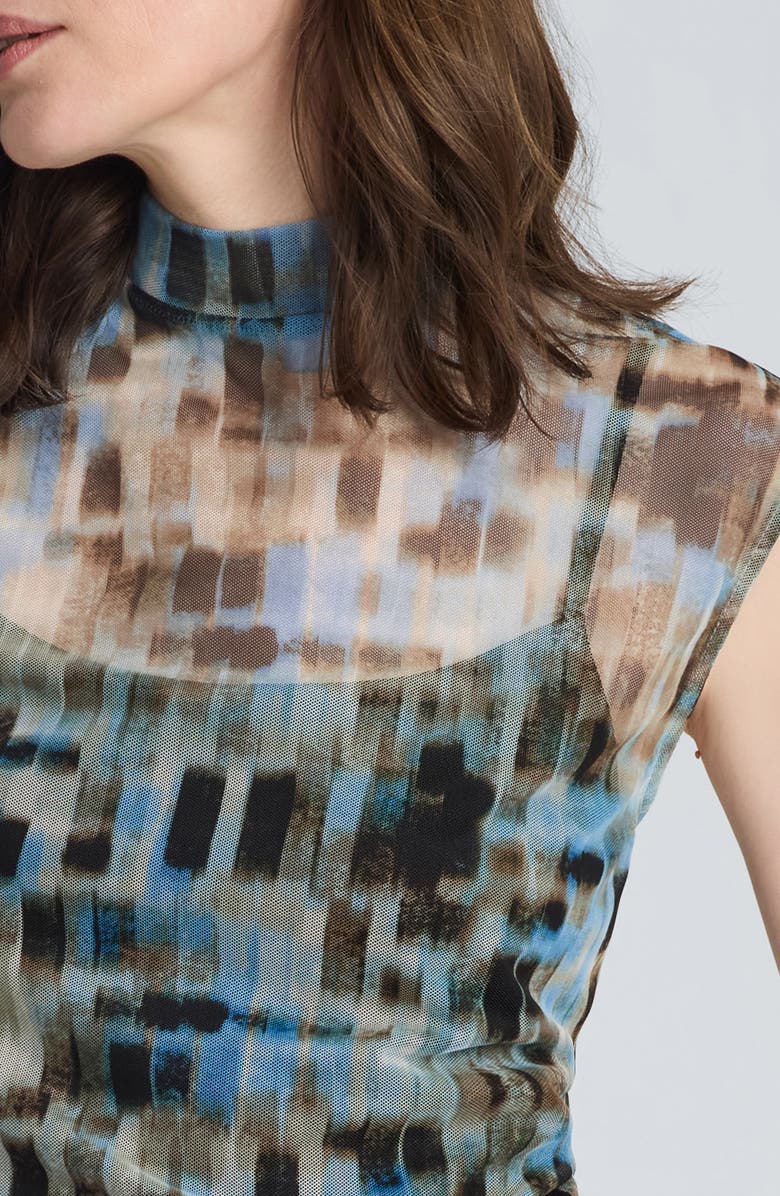 Kenneth Cole Mock Neck Cap Sleeve Top, Alternate, color, 