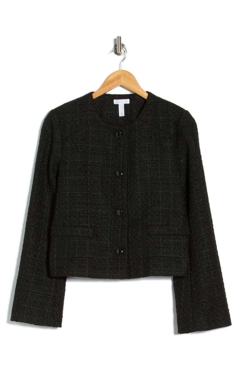 Leith Tweed Crop Jacket, Alternate, color, Black