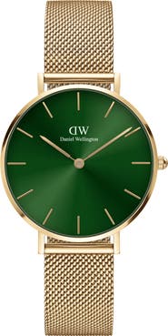 Daniel Wellington Petite Evergold Mesh Strap Watch, 32mm