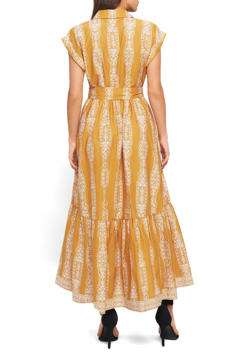 FLYING TOMATO Print Maxi Dress, Alternate, color, Mustard Ivory