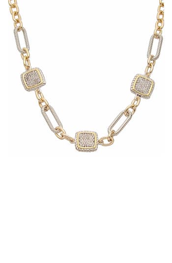 Juvell Pavé Cubic Zirconia Station Chain Necklace In Multi