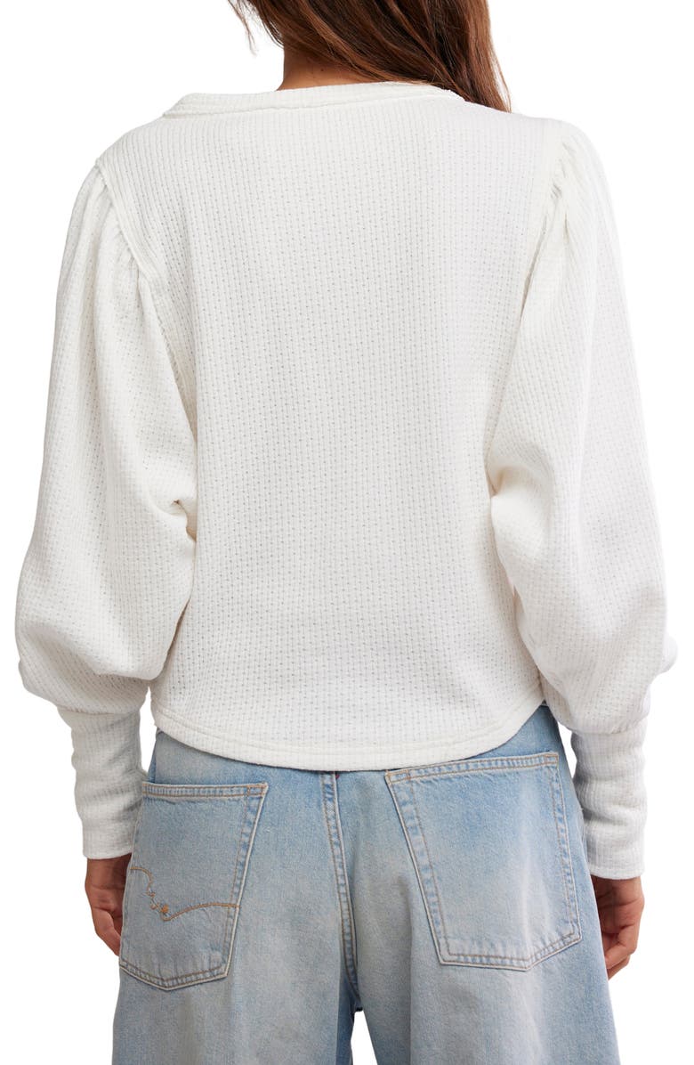 Free People Quinn Rib Henley Top, Alternate, color, Ivory