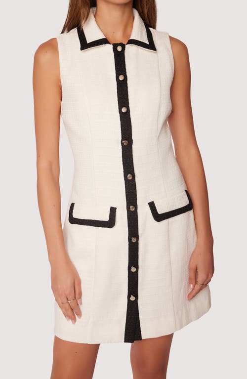 Lost + Wander Jackies Button Down Minidress In White-black