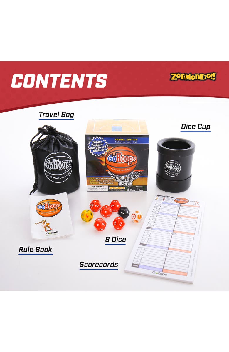 Zobmondo!! GoHoops Basketball Dice Game, Alternate, color, Multicolored