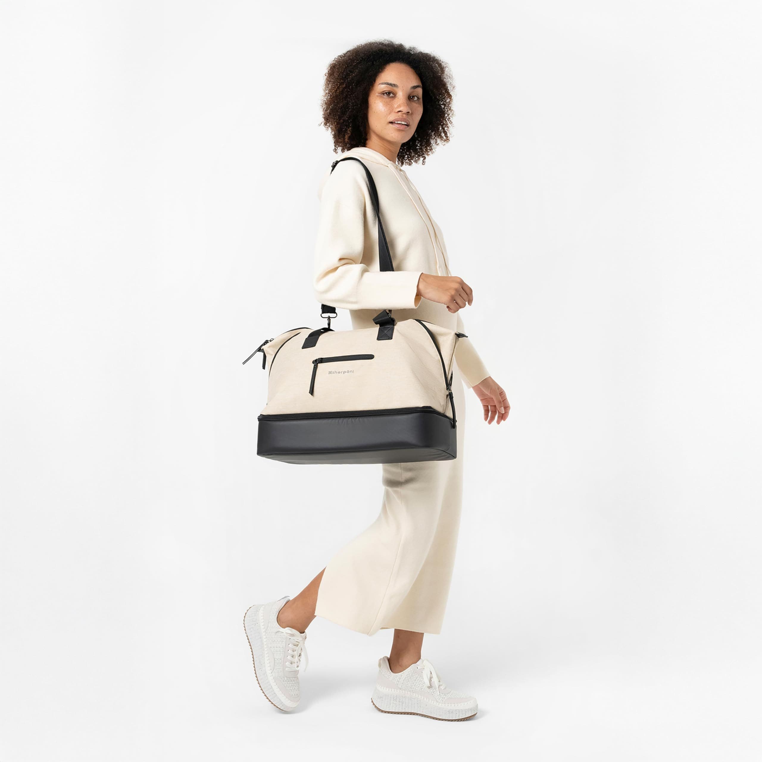 Sherpani Soleil, Anti Theft Convertible Backpack, 3 in 1 Tote Bag, Cross Body Purse, 18L Travel Backpack, Travel Gifts for Women, RFID Protection, Metal Hardware Fits 15 Laptop, Sterling, Alternate, color, Sterling