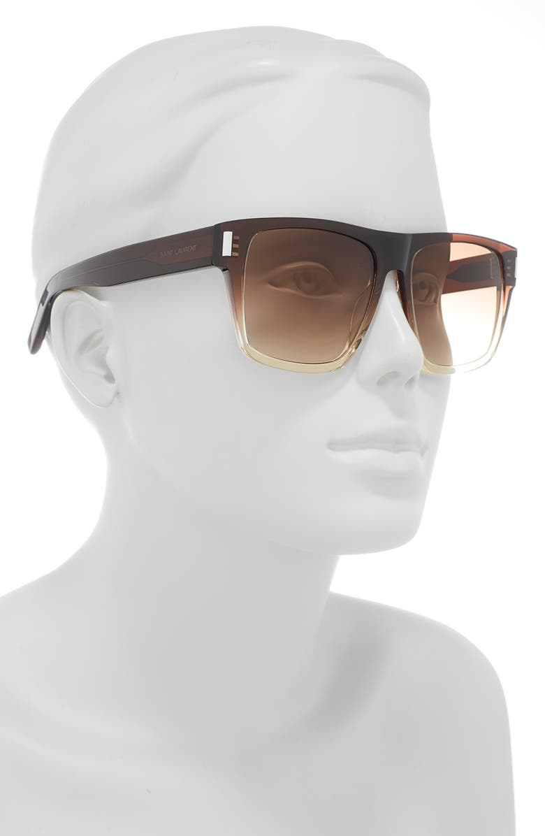 Saint Laurent 56mm Gradient Square Sunglasses, Alternate, color,