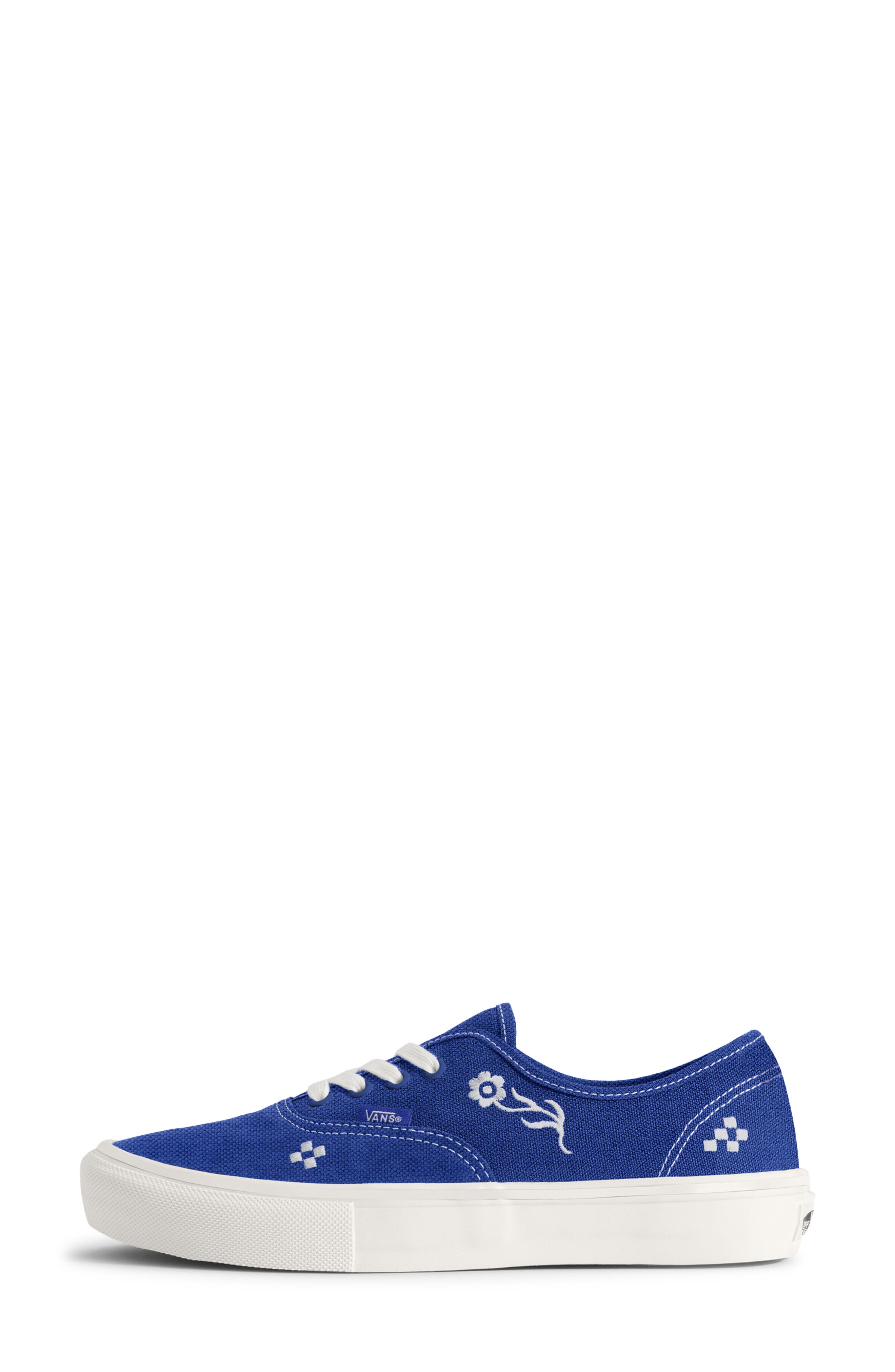 Vans Gender Inclusive Authentic Sneaker, Alternate, color, Embroidery Blue/ Marshmallow
